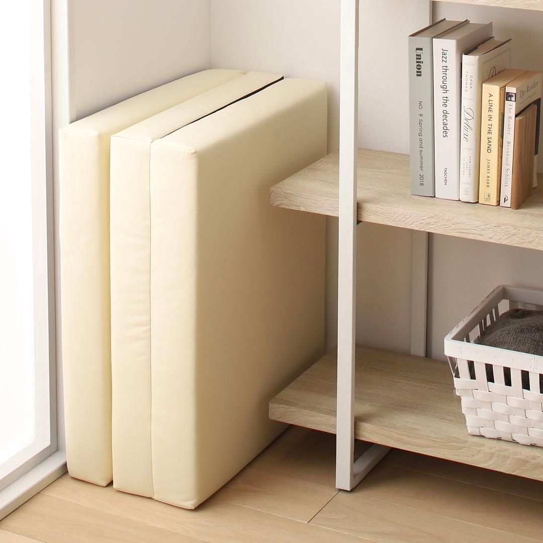 H新品 フロアマット 180cm ブラック 黒 クッションマット レザー 座布団