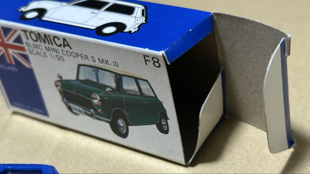 トミカ 青箱 ミニクーパー クリヤマ模型 タミヤ 青 シート白