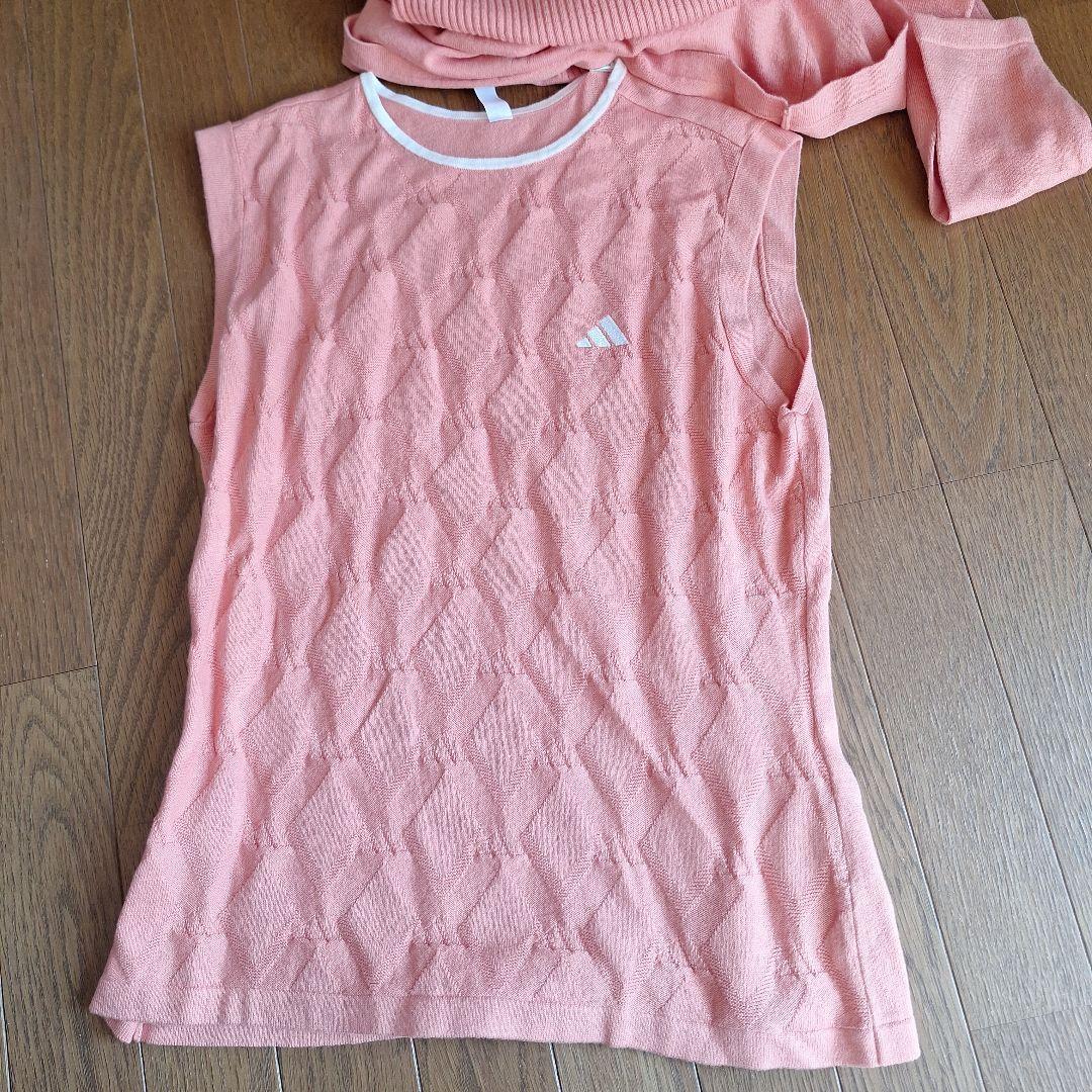 adidas golf サーモンピンクセットアップ　定価26,000円新品L