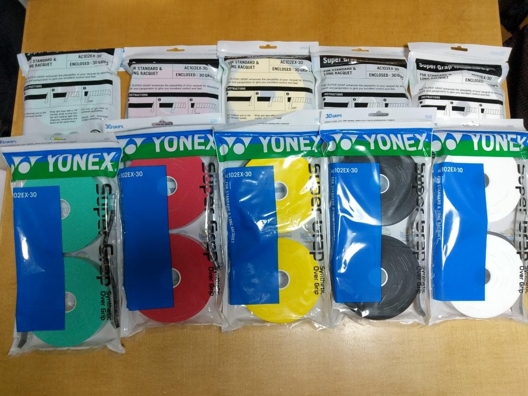 ■ヨネックス（YONEX） グリップテープ■30本 (白15本＋緑15本)