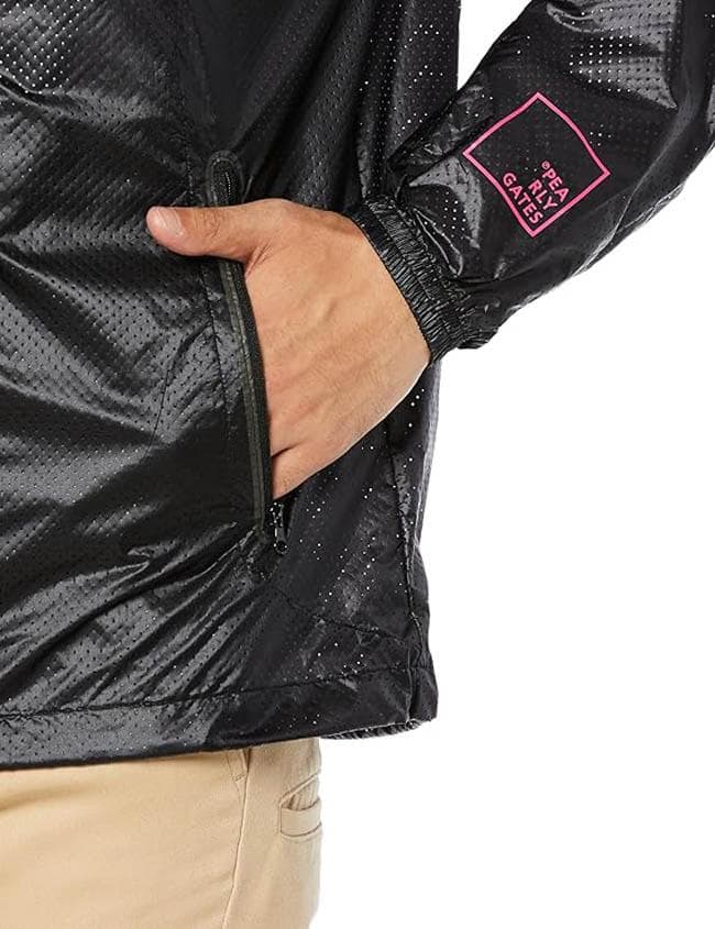 美品 パーリーゲイツ PERTEX 撥水 フルジップ ジャケット 5 ゴルフ 黒