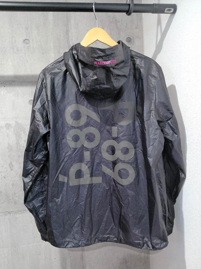 美品 パーリーゲイツ PERTEX 撥水 フルジップ ジャケット 5 ゴルフ 黒