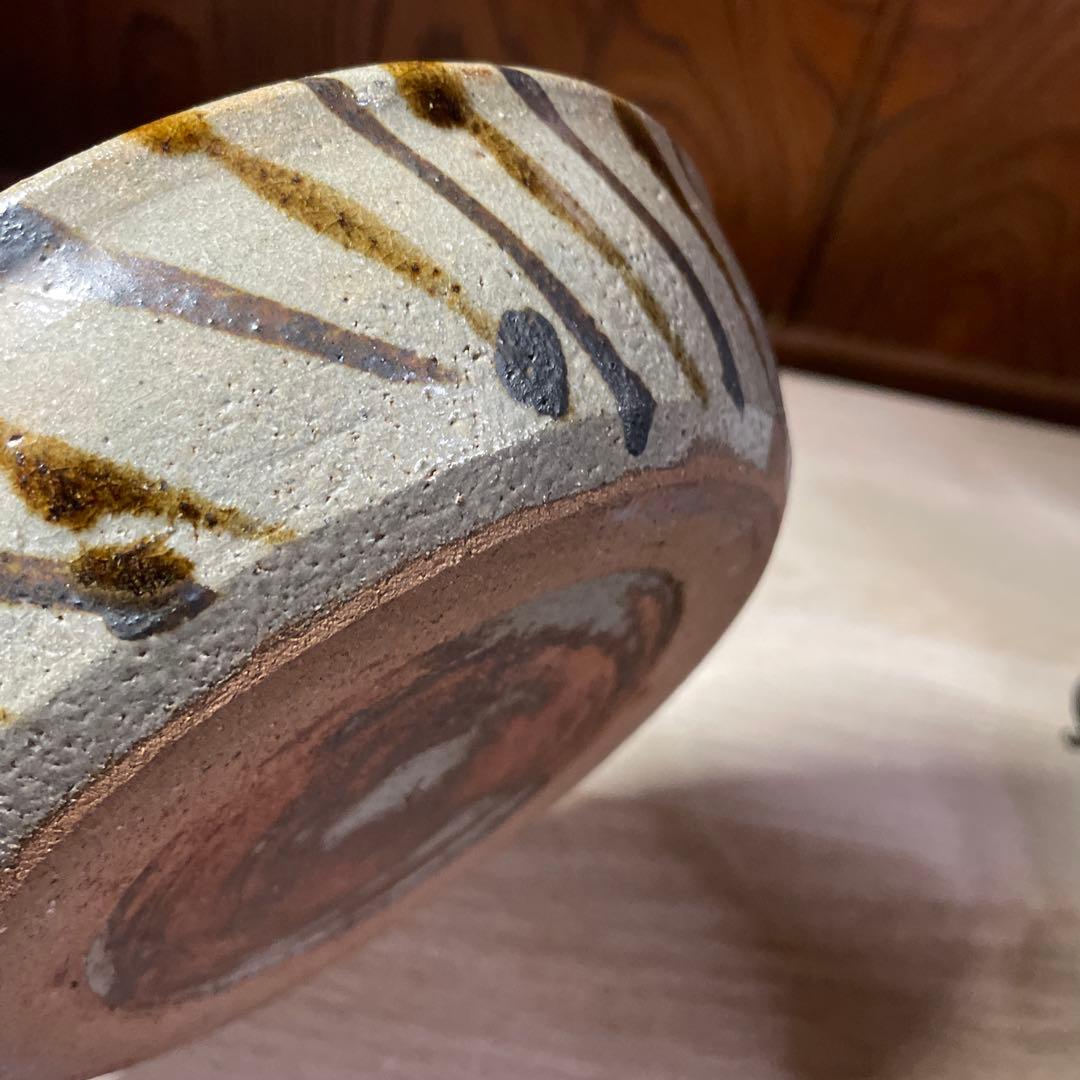 益子焼　浜田庄司　鐡絵丸紋鉢　箱なし