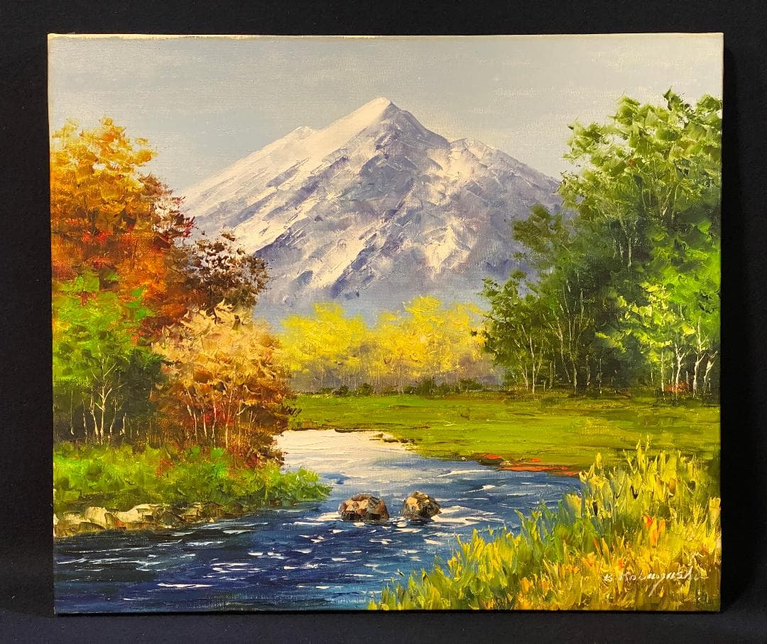 *そら*「真作」小林幸三「北岳」風景画　油彩画　額装　サイン有り　F10号