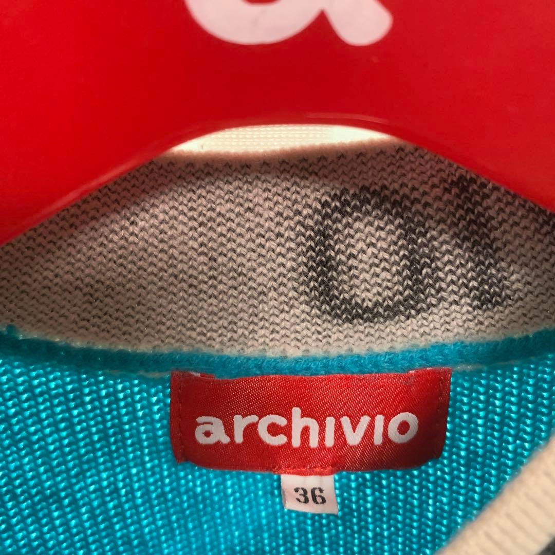 ARCHIVIO カシミアブロックセーター36