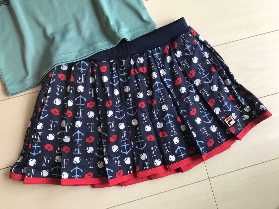 新品&美品＊FILAフィラ＊可愛いプリーツスコート+トップス上下セットアップ