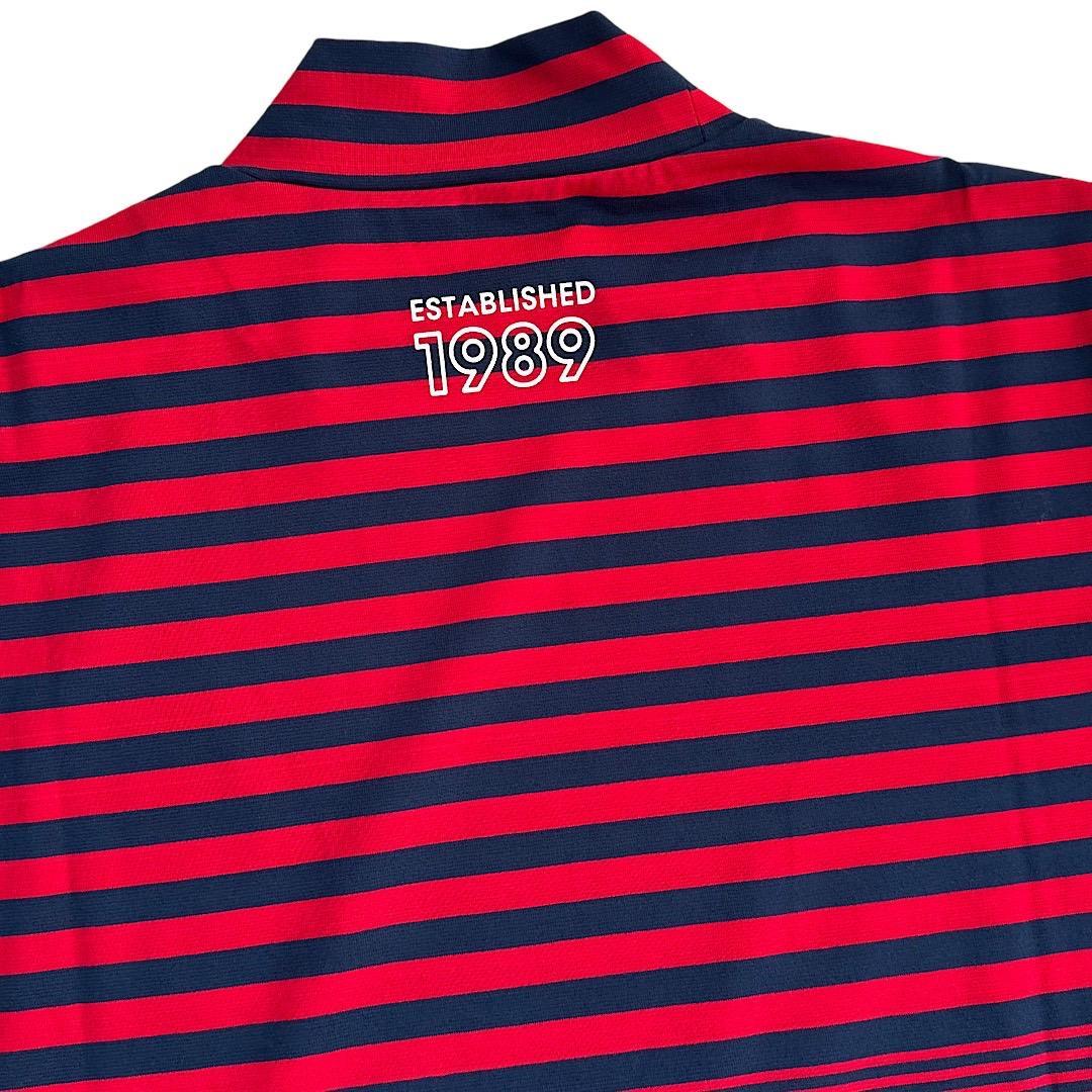 141 パーリーゲイツ 新品タグ付き 半袖モックネック ボーダー 赤 6 LL