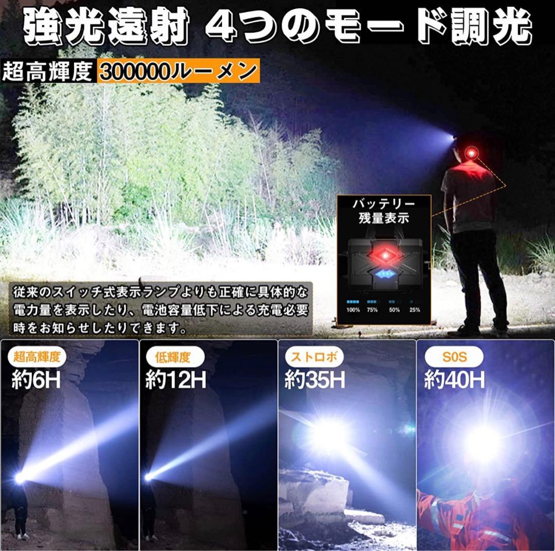 ヘッドライト USB 充電式 ledヘッドランプ 超高輝度5500000ルーメン