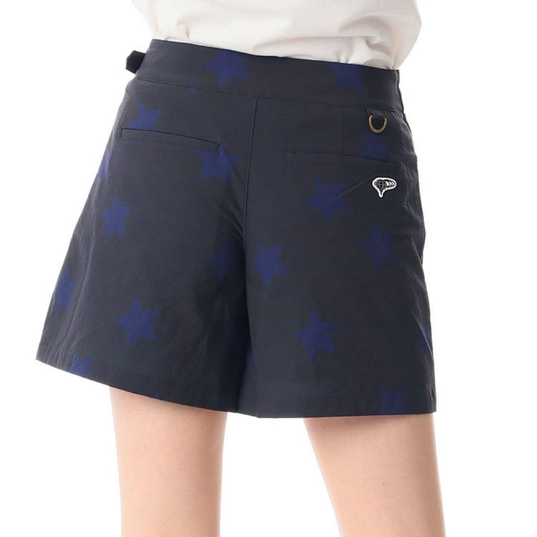 美品★ビームスゴルフ★ストレッチラップキュロット★スター★ネイビー★M