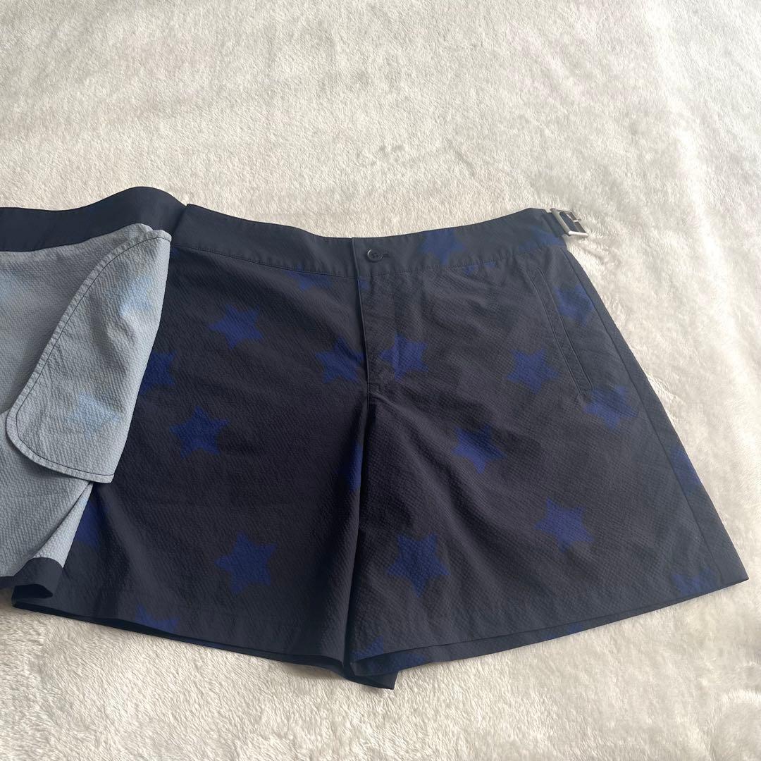 美品★ビームスゴルフ★ストレッチラップキュロット★スター★ネイビー★M