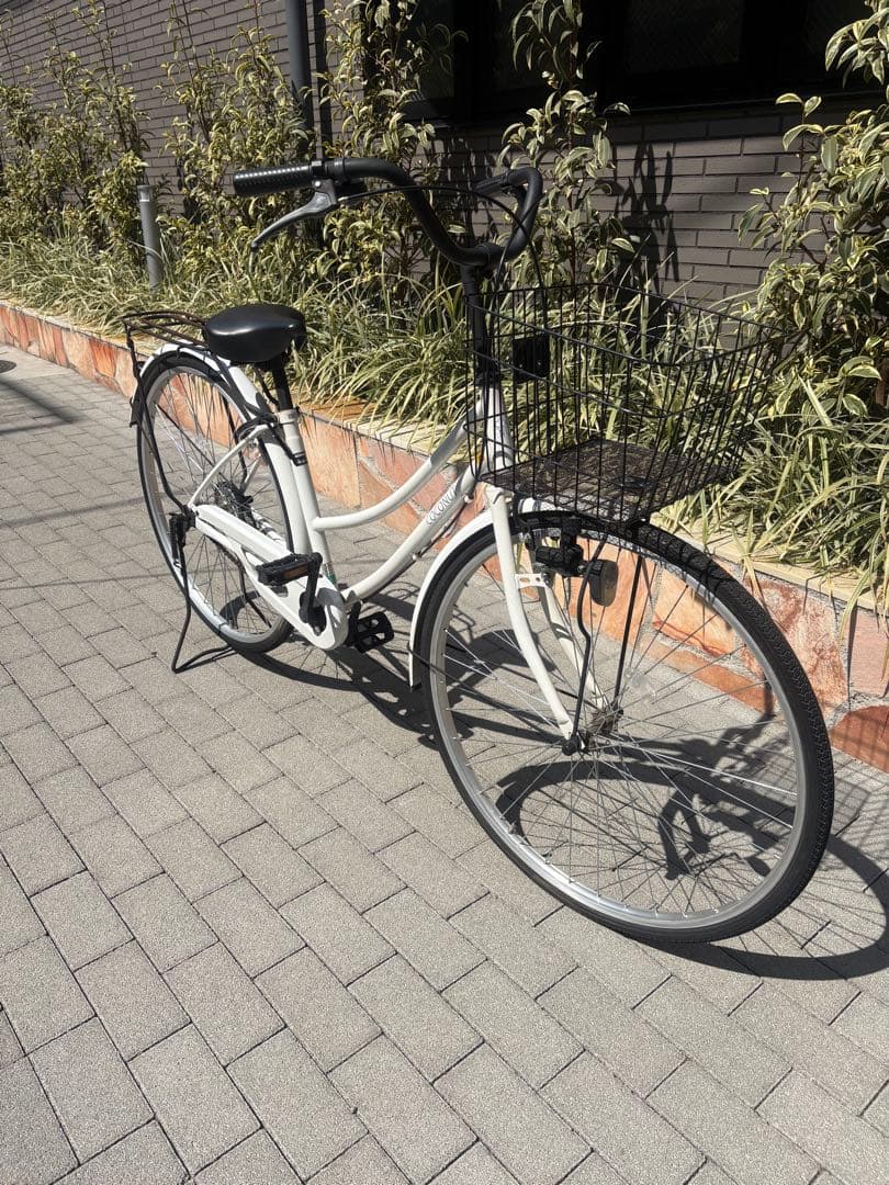 シティサイクル自転車ホワイト 27インチ 走行◎