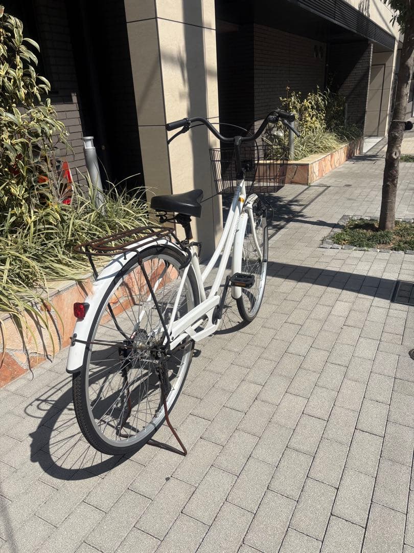 シティサイクル自転車ホワイト 27インチ 走行◎