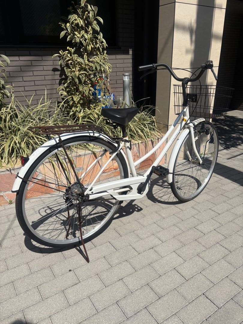 シティサイクル自転車ホワイト 27インチ 走行◎