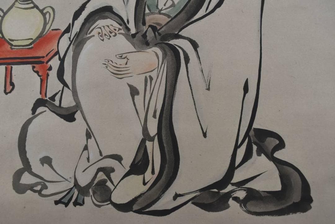 【真作】狩野勝川院（雅信）/江戸前期/林和靖図/掛軸/名家伝来/AA-420