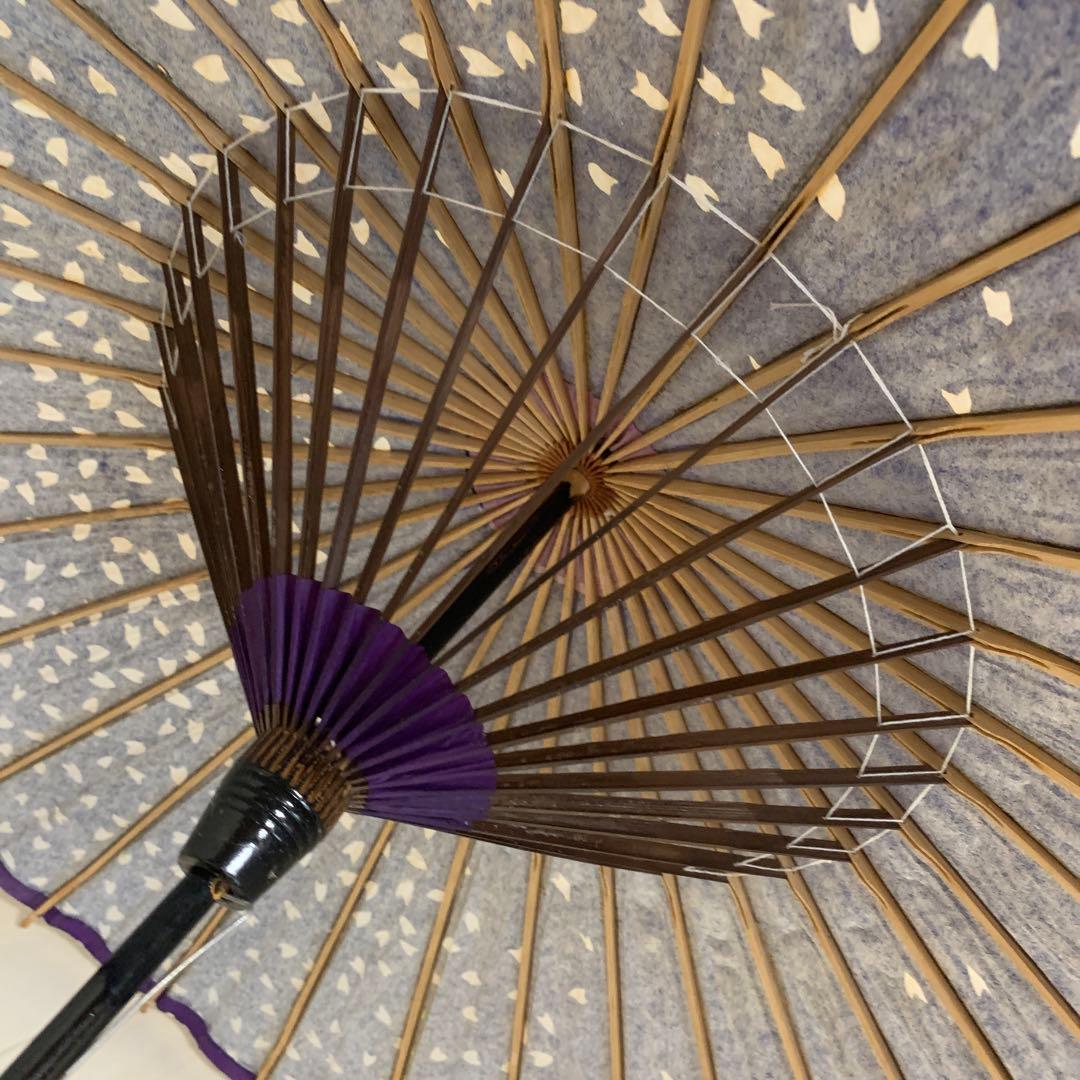 舞踊傘 濃紫　濃紺　桜吹雪　2本セット　蛇の目傘　日本舞踊　踊り　和傘　収納袋付
