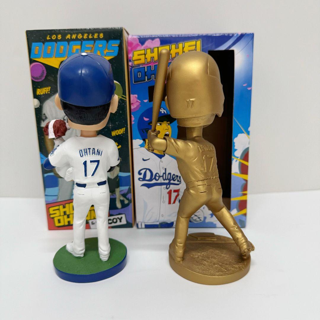 大谷翔平 デコピン ボブルヘッド+大谷翔平　ボブルヘッド　ゴールド　ドジャース
