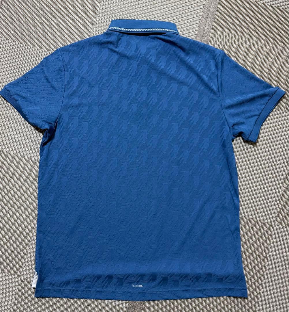adidas ゴルフ ジャガードポロシャツ 青色 新品