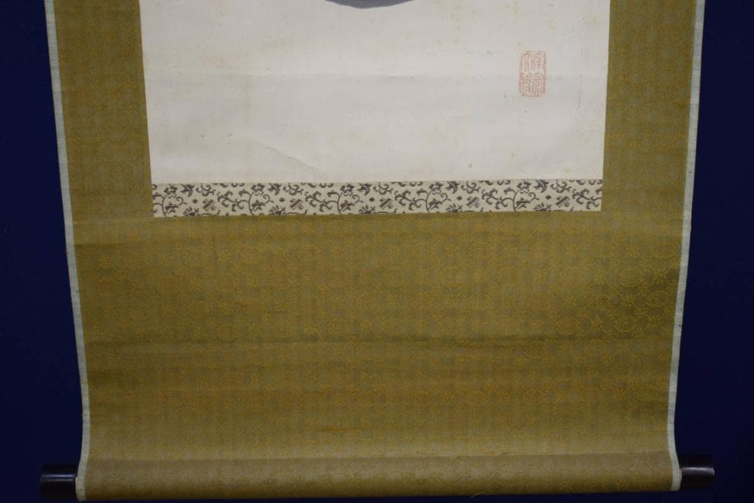 真作/田能村直入/小虎/富士山と帆舟図/布袋屋掛軸HJ-170