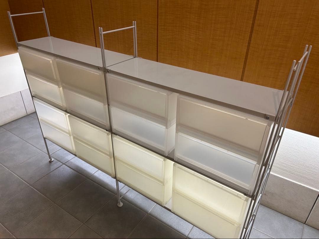 MUJI 無印良品 スチールユニットシェルフ ポリプロピレンケース16個付き