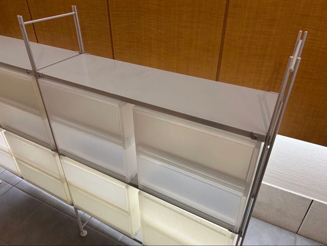 MUJI 無印良品 スチールユニットシェルフ ポリプロピレンケース16個付き
