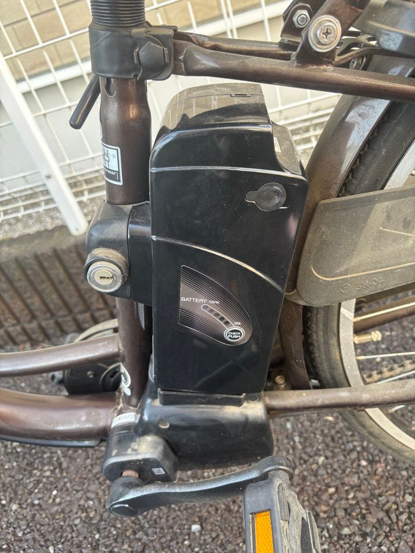 電動アシスト自転車 ブラウン 前カゴ付き メルレット ブラウン