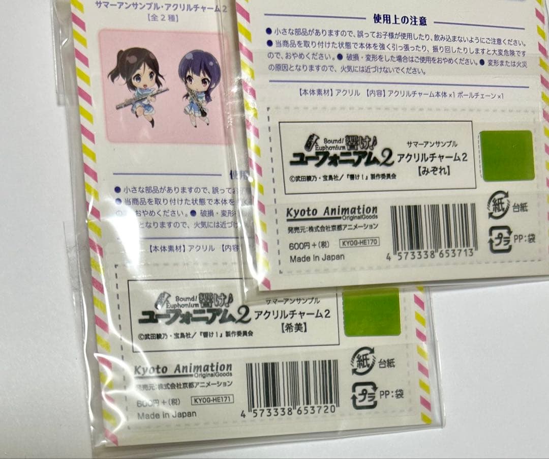 響け！ユーフォニアム アクリルチャーム 傘木希美 鎧塚みぞれ リズと青い鳥