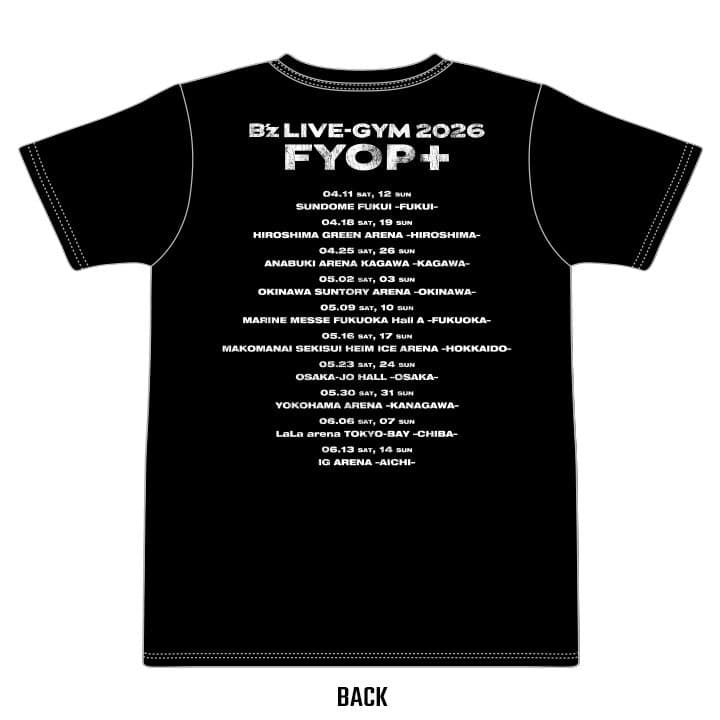 【Lサイズ】　B’z LIVE-GYM 2026 FYOP＋　ツアーTシャツ