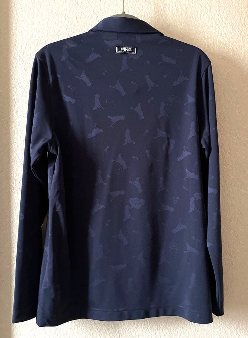＊PING メンズ　長袖ポロシャツ＊ネイビー＊Lsize＊新品タグ付✨ゴルフ