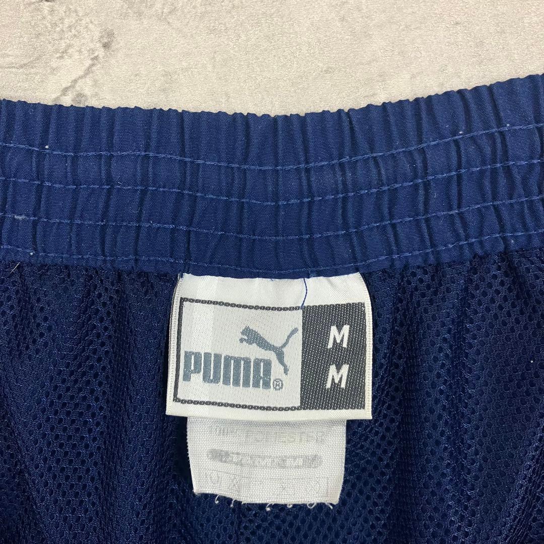 00s PUMA グレミオFBPA ナイロントラックパンツ 古着 刺繍 紺 M
