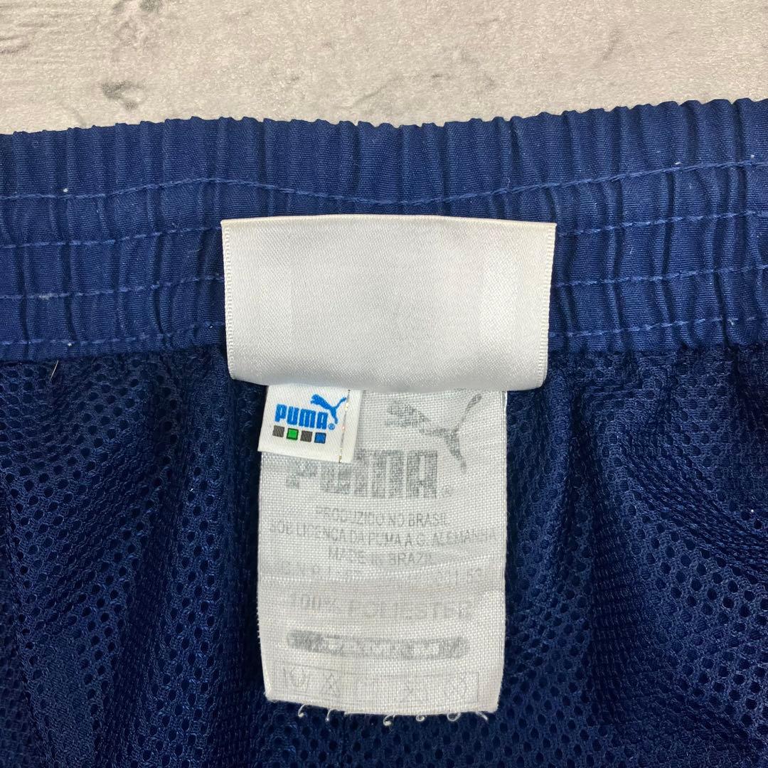 00s PUMA グレミオFBPA ナイロントラックパンツ 古着 刺繍 紺 M