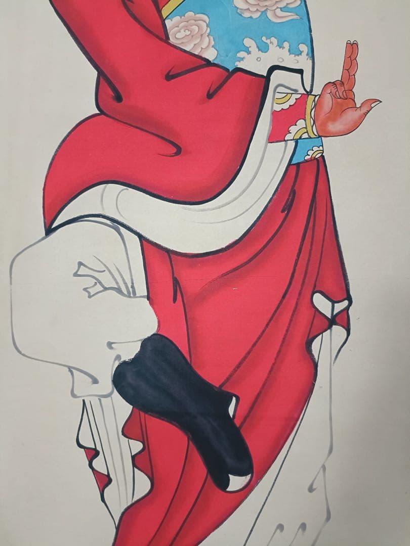 【吴道子】钟馗 中国画 掛け軸 水墨画 和室 玄関 茶室 壁掛け 美術品