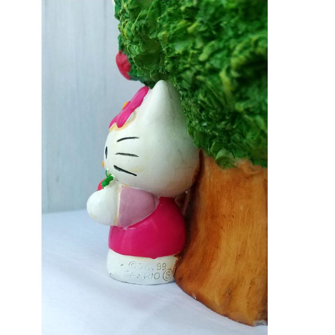 キティ　植木鉢　陶器　フィギュア　置物　ガーデンポット　カバー　うさぎ　りんご