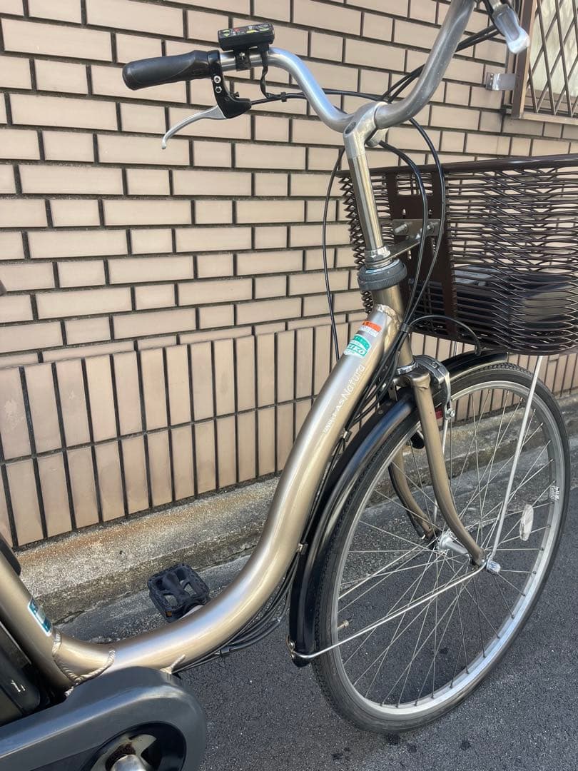 【週末限定】電動アシスト自転車 シルバー 前バスケット付き