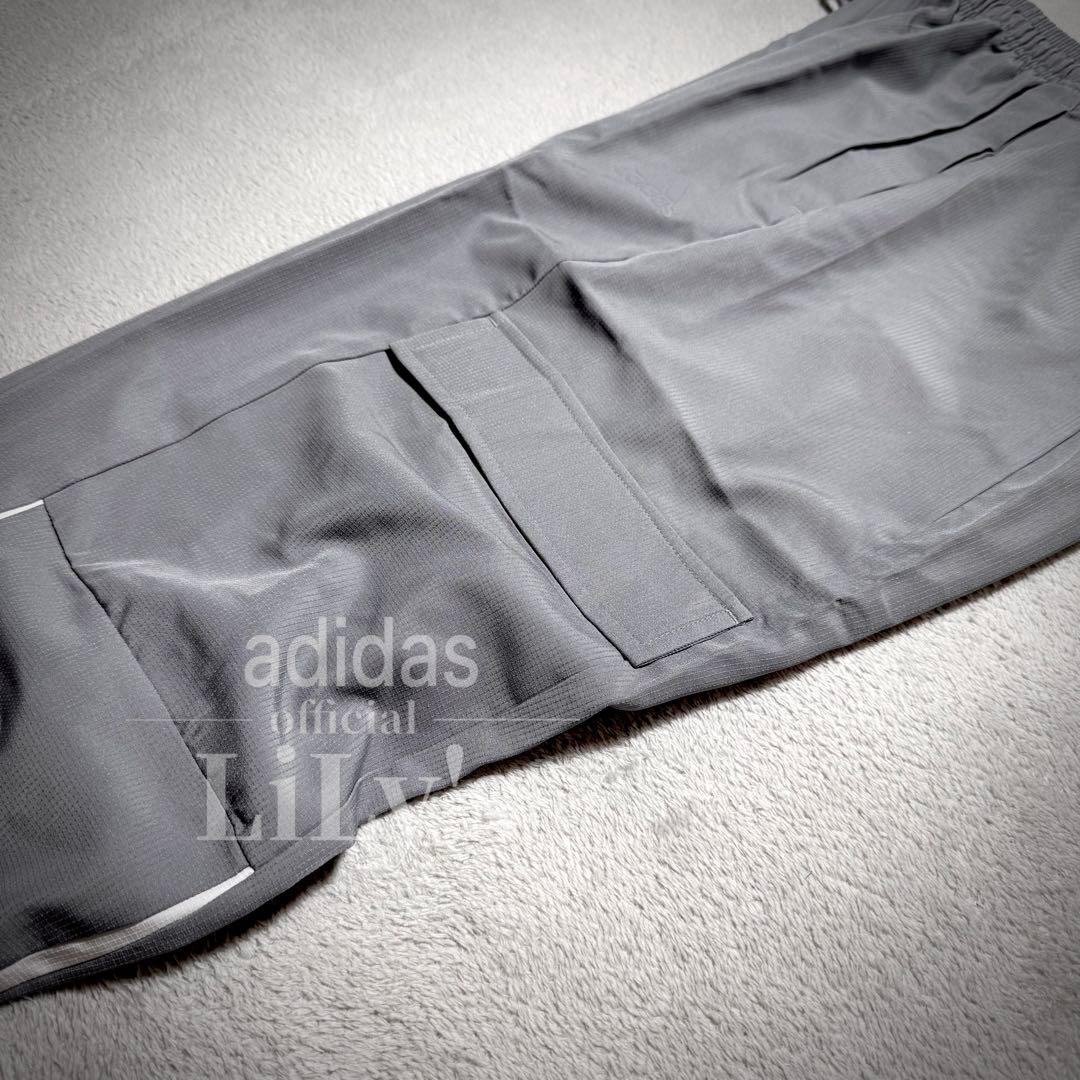 【Ｍサイズ】adidas上下セットアップ　グレー　ブラック　ウーブン　ウインド