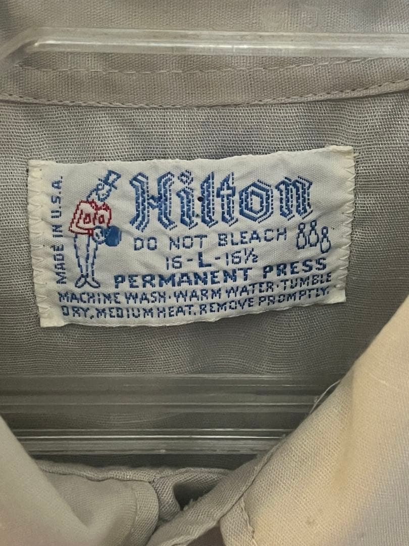 70,sコットンボーリングシャツhilton