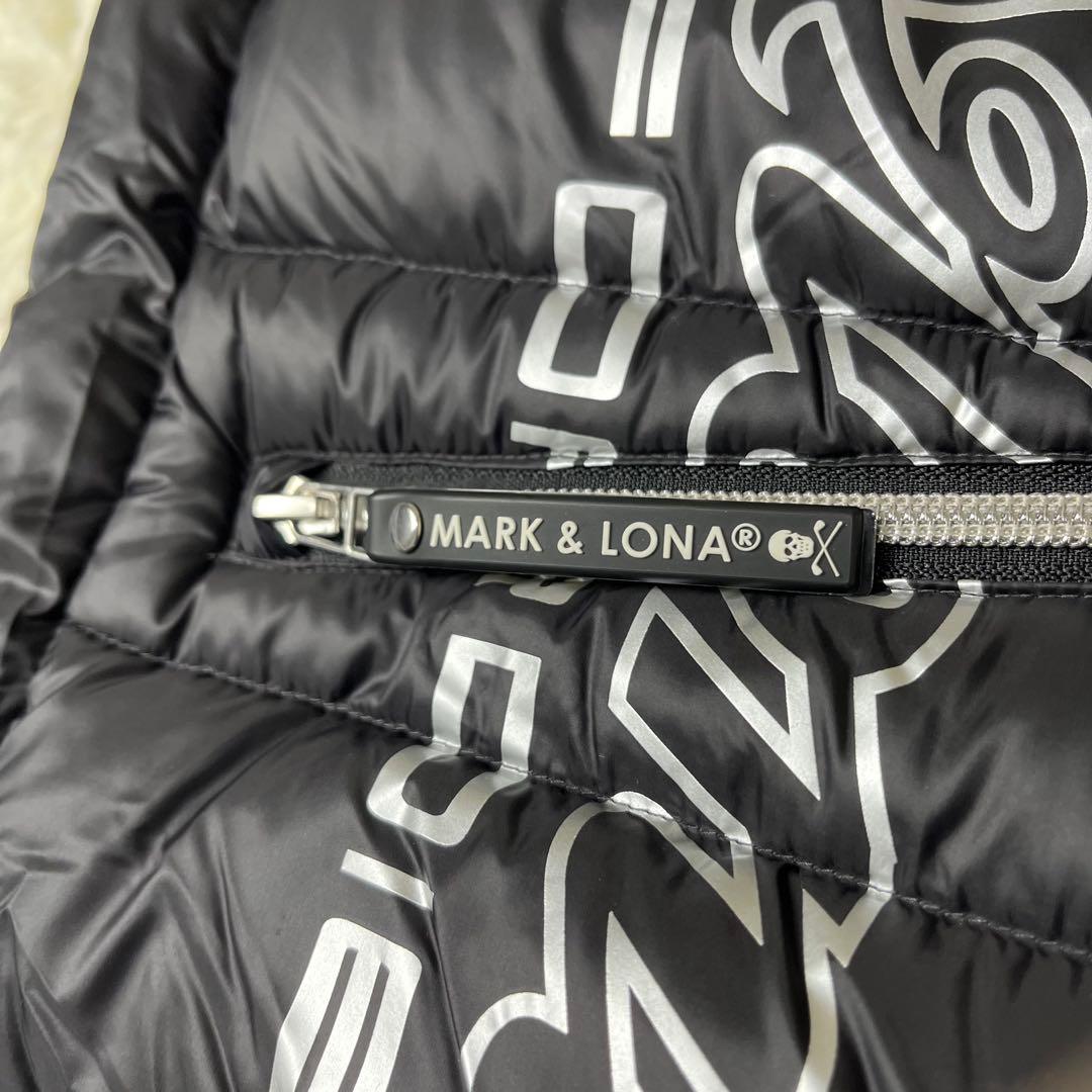 【極美品】MARK & LONA ダウンベスト スカル ワッペン 黒 ゴルフ
