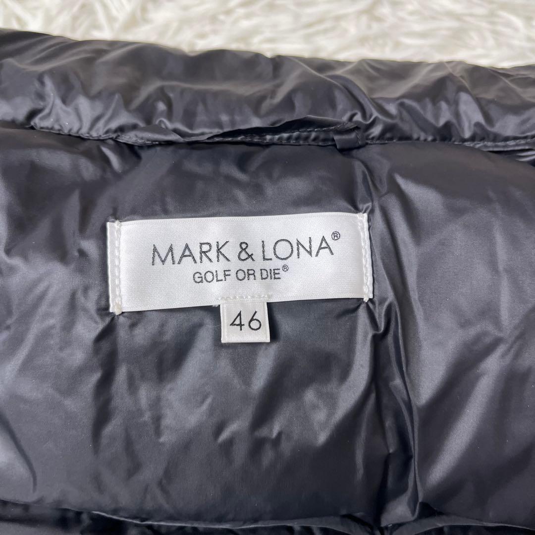 【極美品】MARK & LONA ダウンベスト スカル ワッペン 黒 ゴルフ