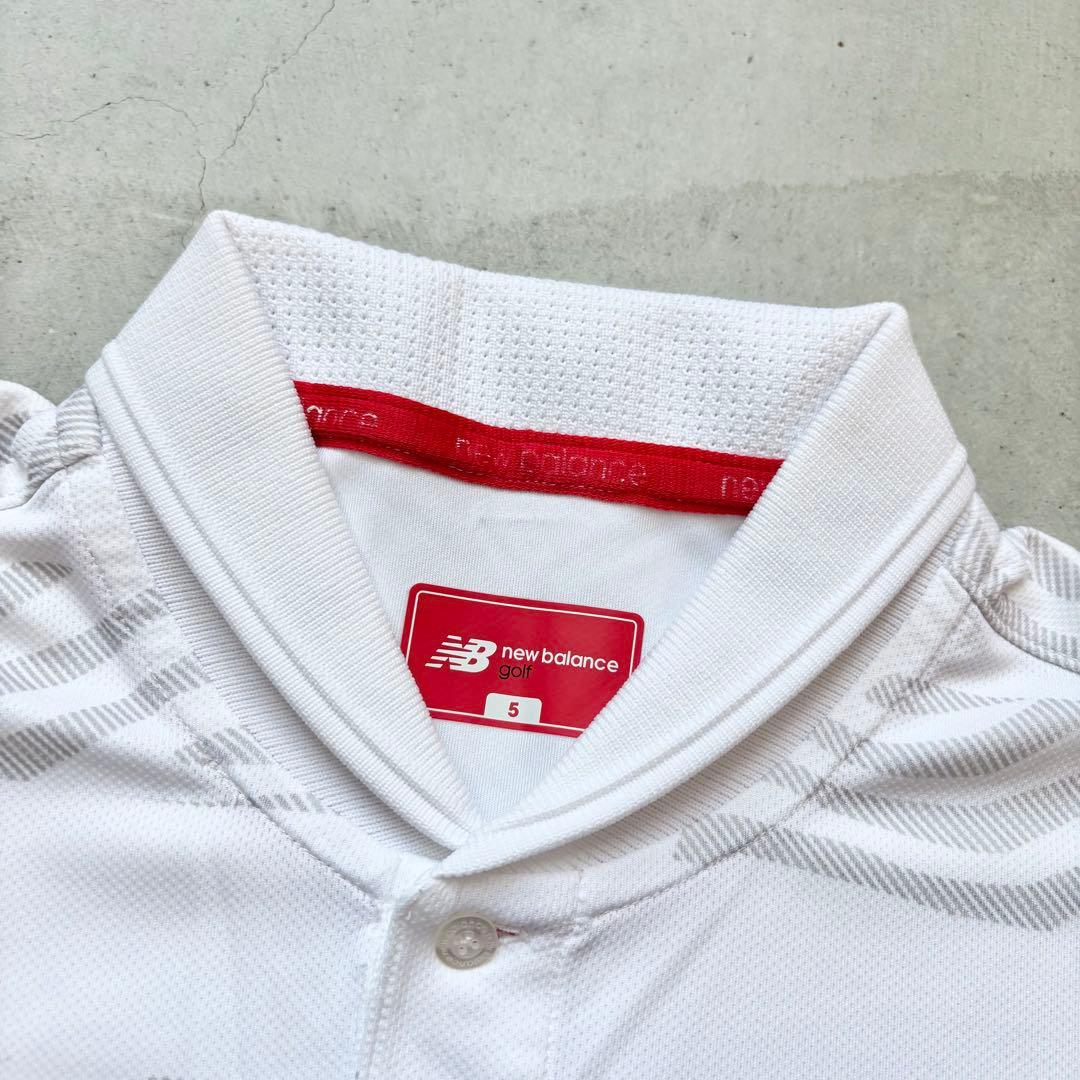 【美品】NEW BALANCE GOLF ゼブラボーダー柄 半袖ポロシャツ L