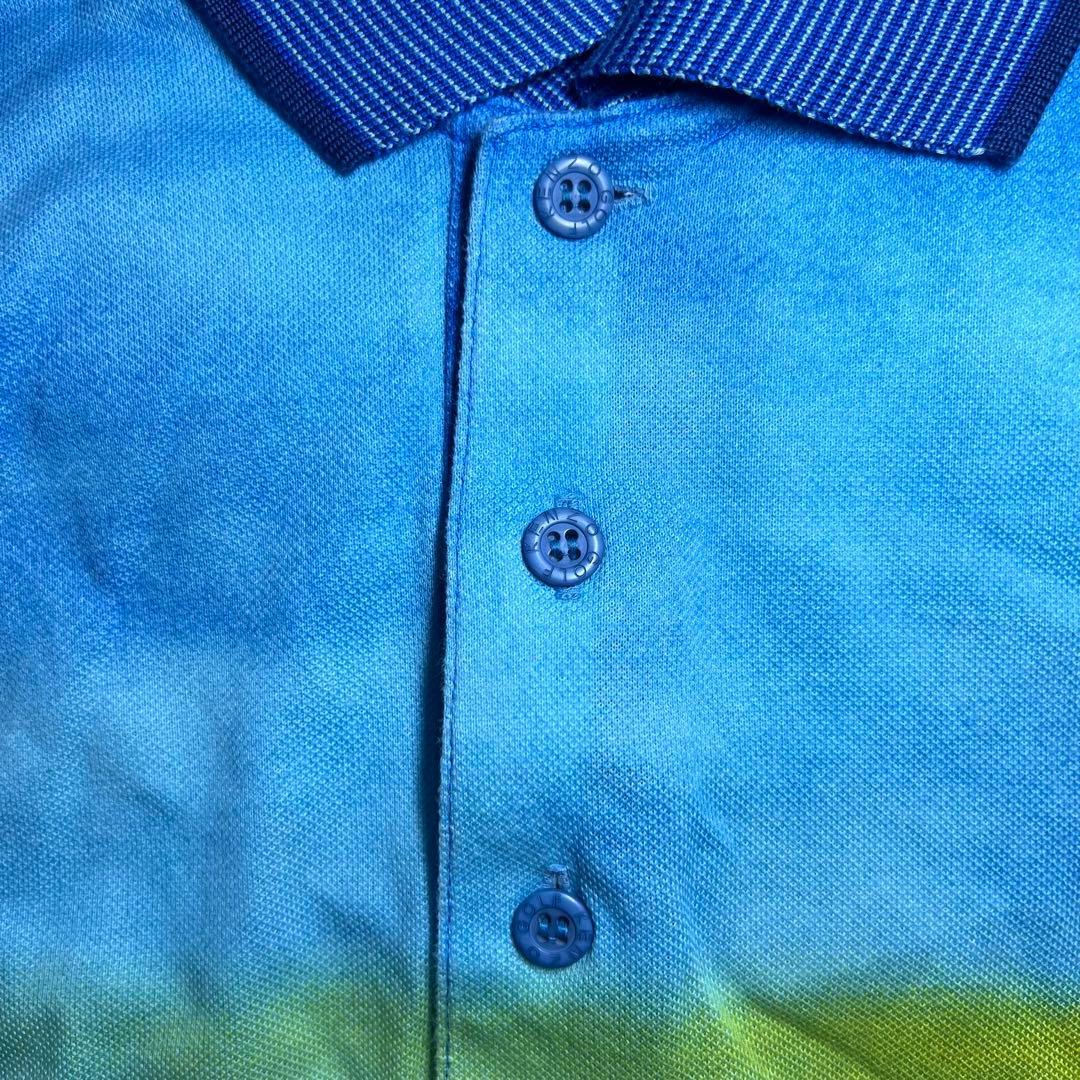 【未使用品】日本製 KENZO GOLF 総柄ポロシャツ ケンゾーゴルフ刺繍ロゴ