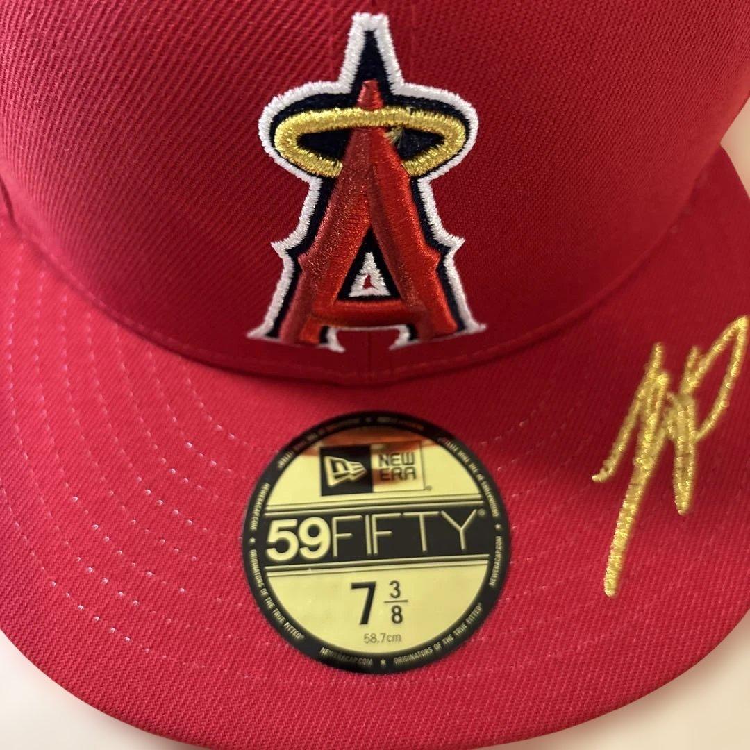 NEW ERA 59FIFTY キャップ 7 3/8 エンゼルス サイン入 新品