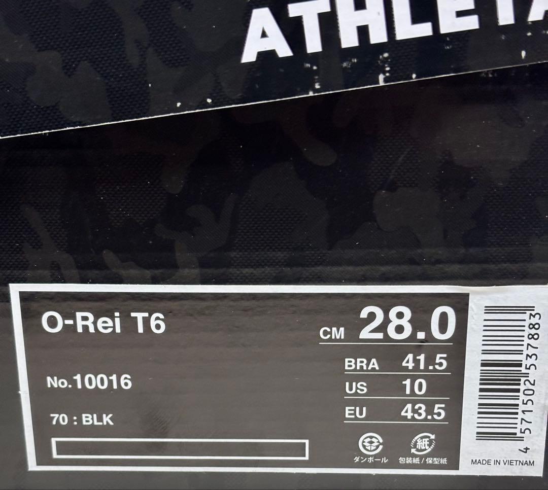 サッカー アスレタ スパイク O-Rei T6 28cm ブラック 新品
