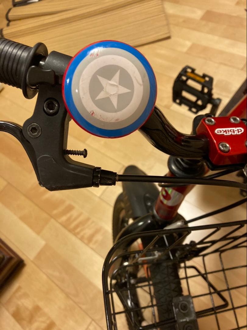 三重引取　アイデス　d-bike 自転車　カゴ　補助輪　付き　赤　ストライダー