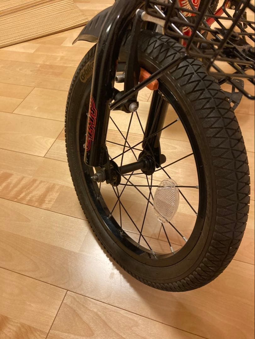 三重引取　アイデス　d-bike 自転車　カゴ　補助輪　付き　赤　ストライダー