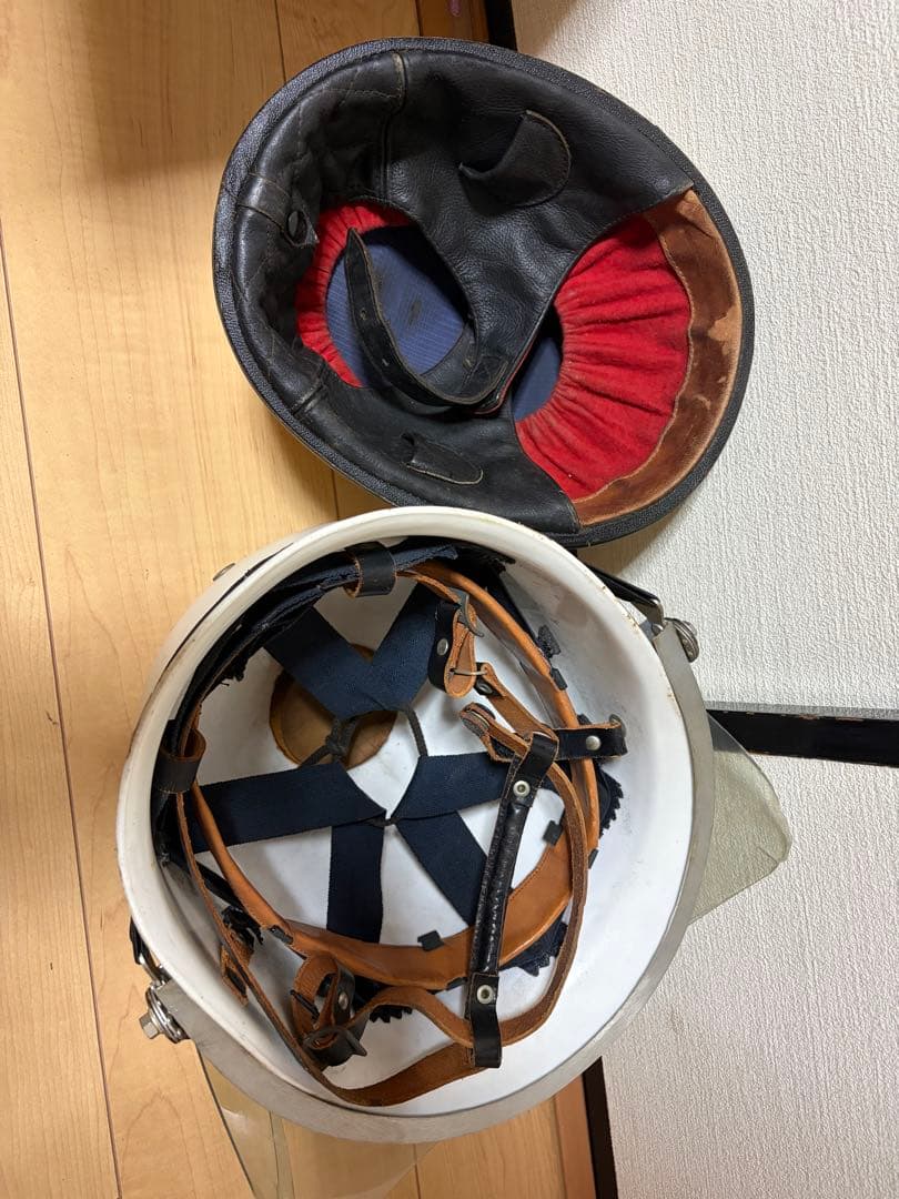 ドイツ警察風 ヘルメット 2点セット ヴィンテージ シールド付き