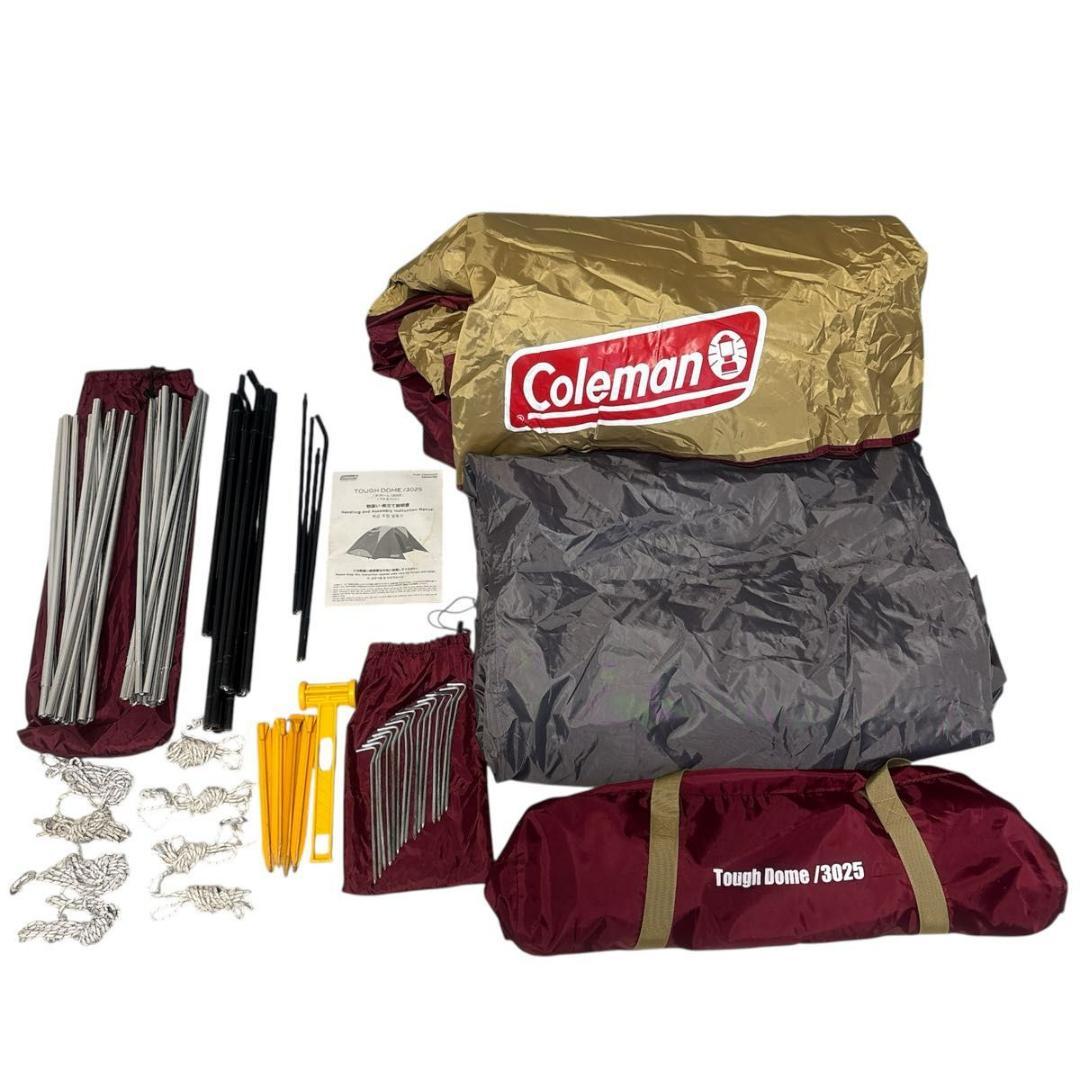 【美品】 Coleman コールマン テント タフドーム 3025 バーガンディ