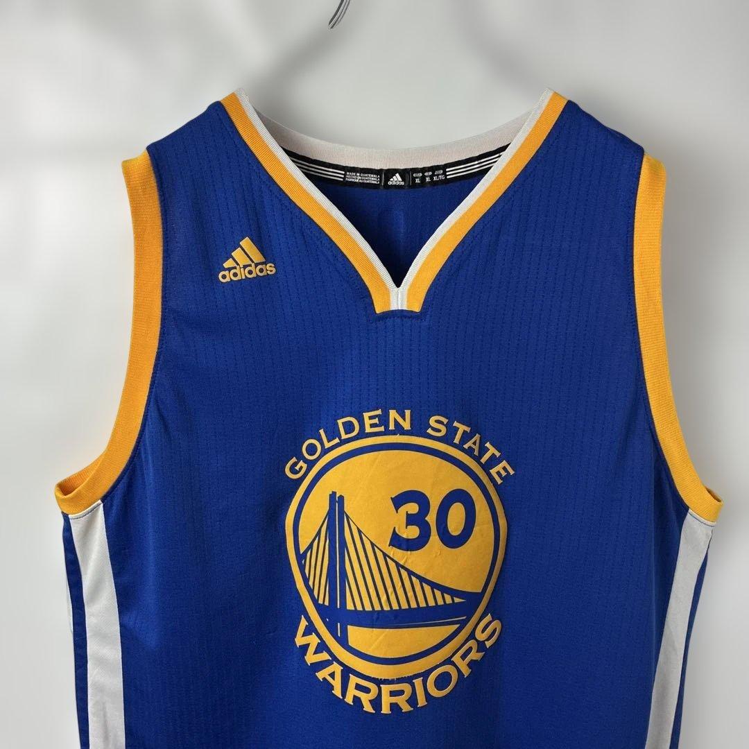 ゲームシャツ　バスケユニフォーム　アディダス　NBA ウォリアーズ　カリー　青