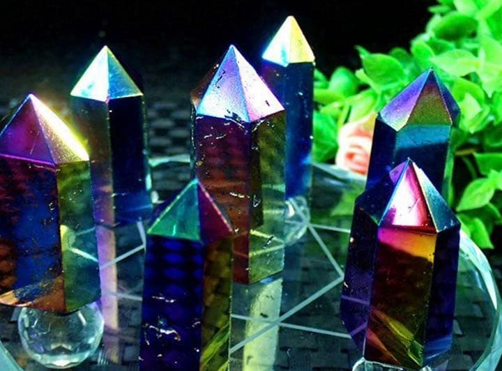 ⭐️新品⭐️❤️✨アーカンソー産✨レインボーオーラ水晶七星陣✨✨❤️016