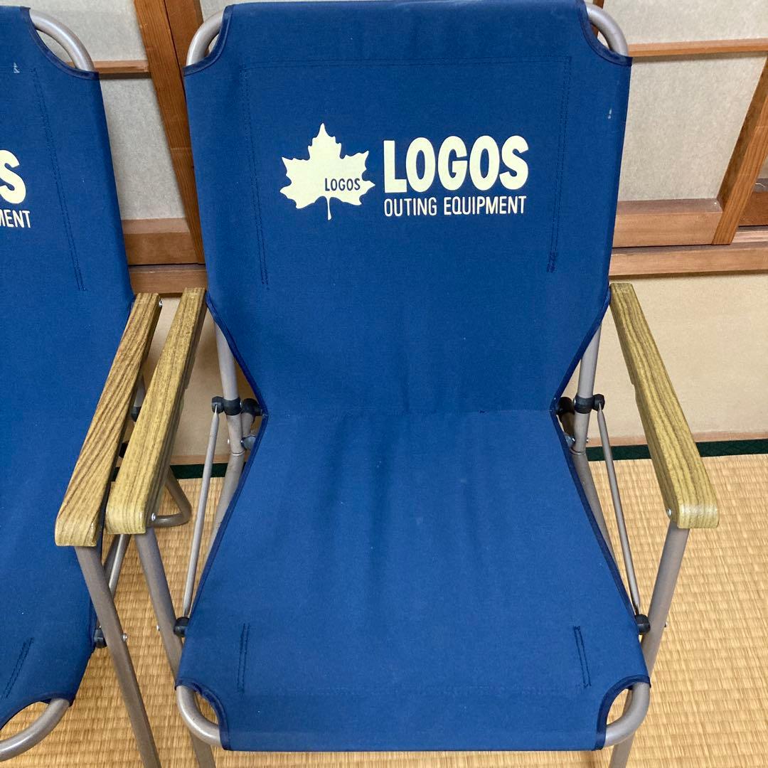 LOGOS ネイビー 折りたたみチェア 4脚セット グッディチェア　アウトドア
