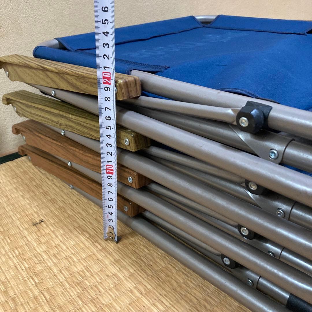 LOGOS ネイビー 折りたたみチェア 4脚セット グッディチェア　アウトドア