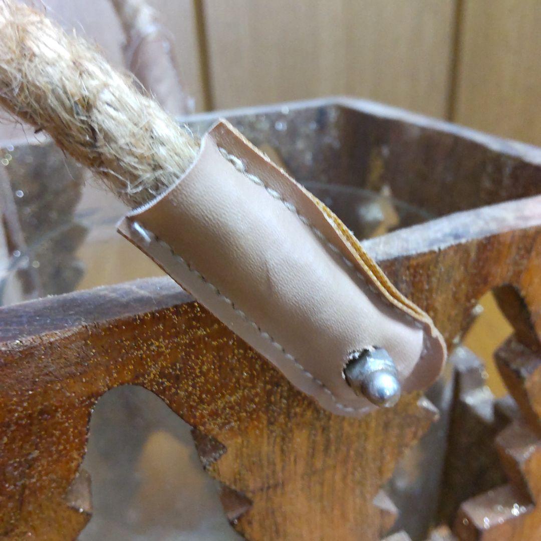 クリスマス 置物 飾り物 木製 ハンドメイド ろうそく 花束入れ ドライフラワー